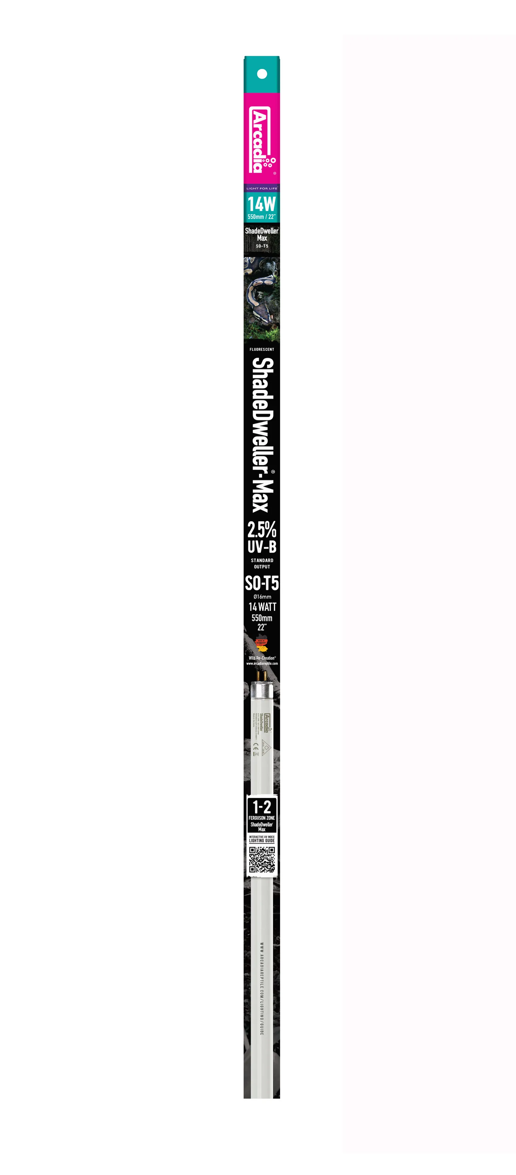 ARCADIA SHADEDWELLER 2.5% UVB T5 LAMPE 14 WATT