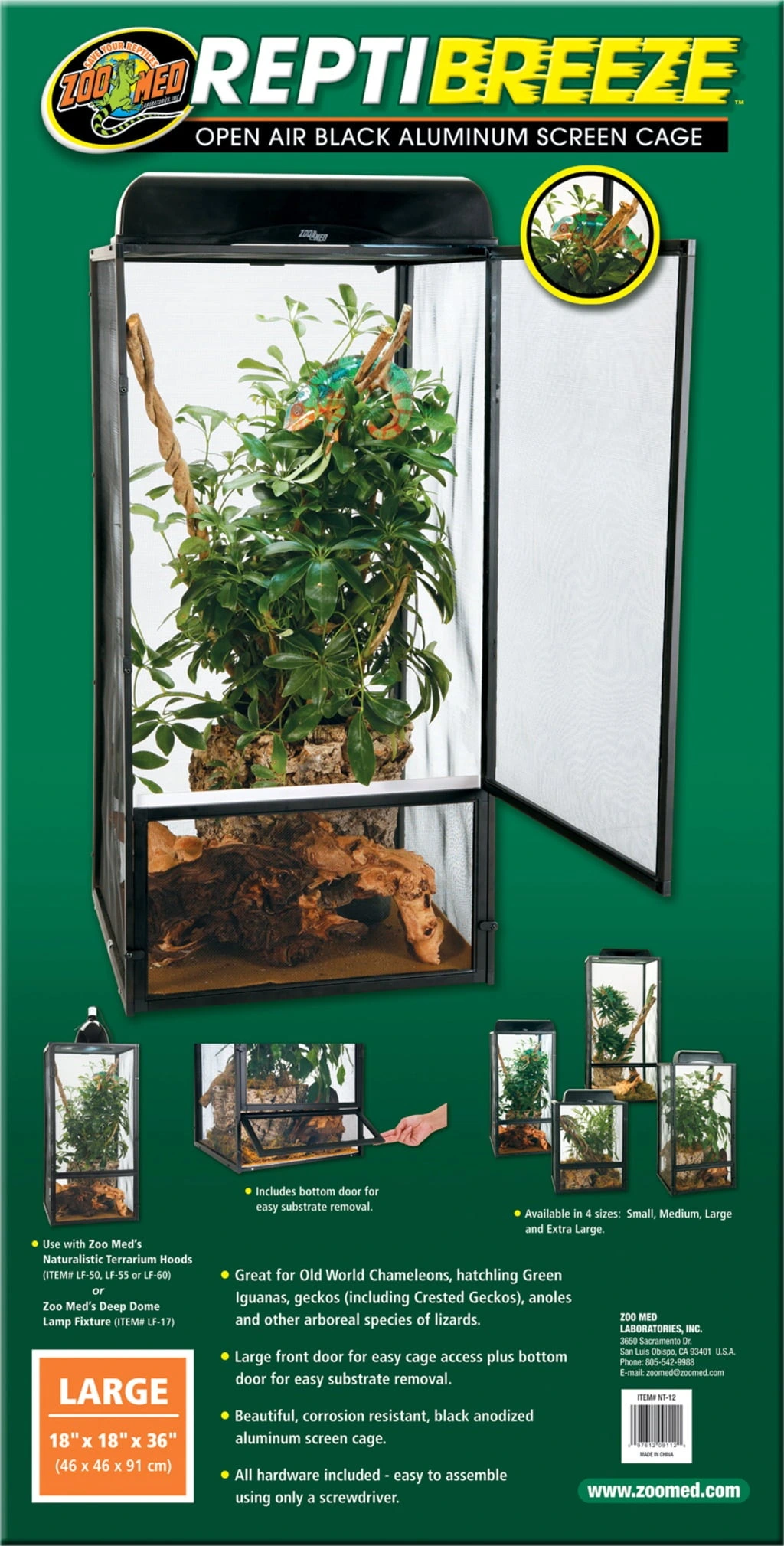 Zoo Med ReptiBreeze L 46 x 46 x 91 cm 
