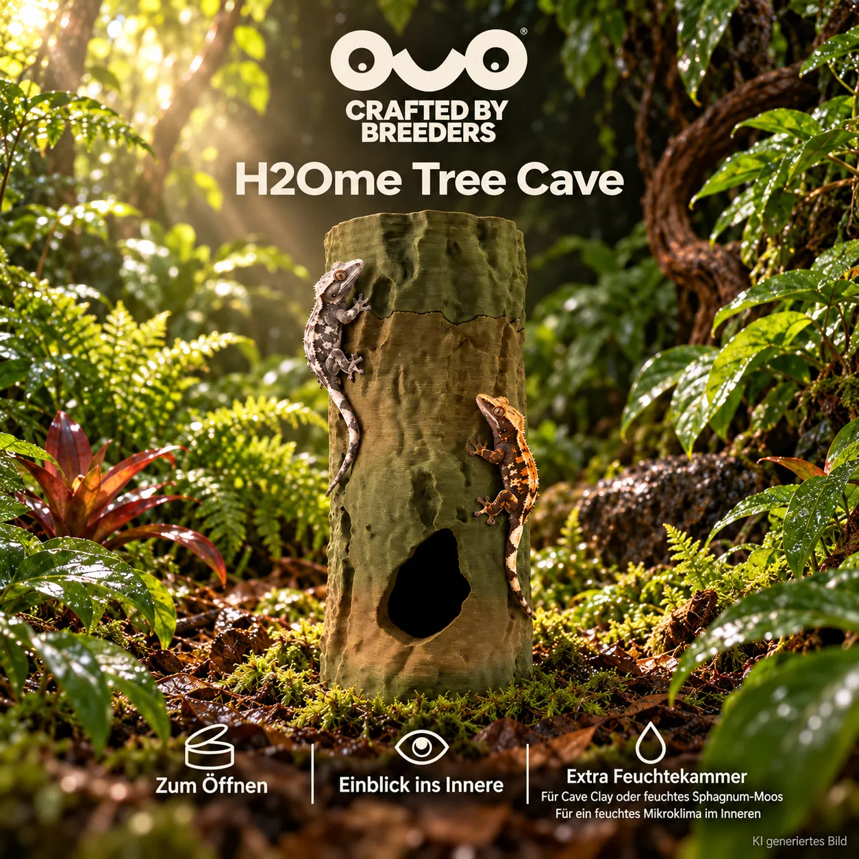H2Ome Tree Cave Small-Beige/grün