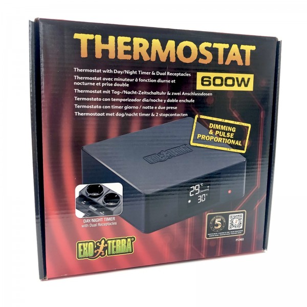 Thermostat 600W mit Doppelsteckdose Tag/Nacht Timer